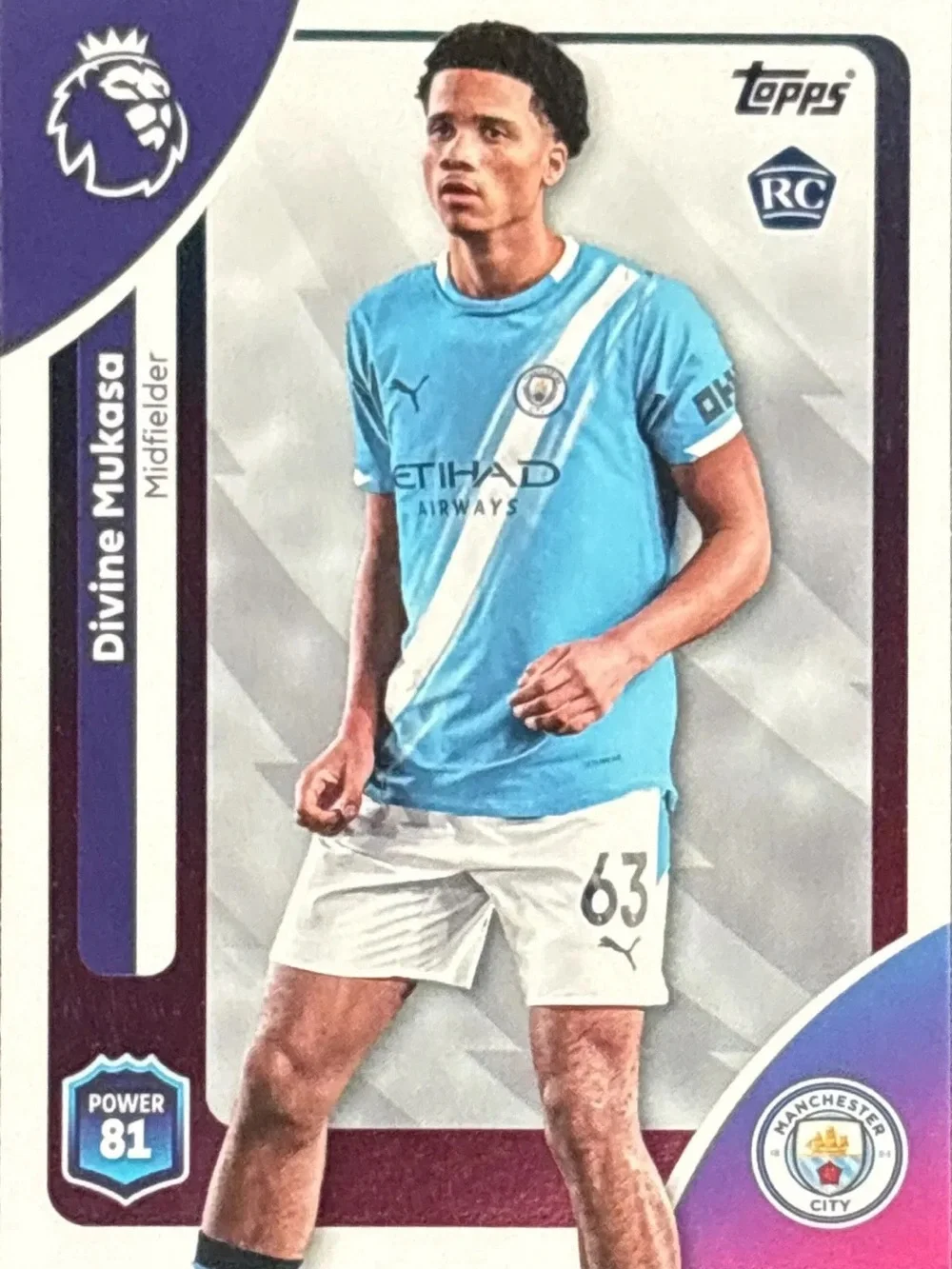 Topps Manchester City Divine Mukasa Rookie Soccer Card